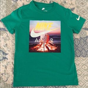 Nike Green T-Shirt with Sunset Graphic